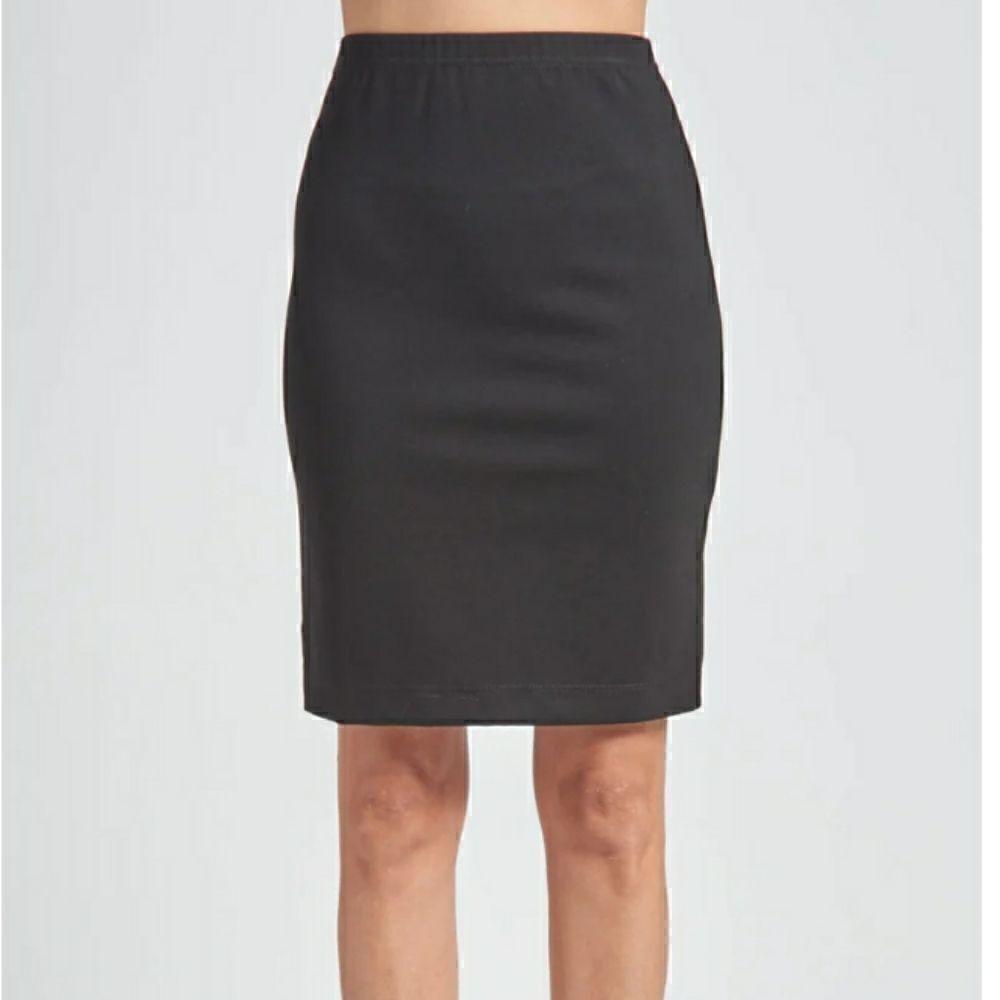 Take 50% OFF- Lynn Ritchie Pencil Black Skirt with Back Slit, Size-M